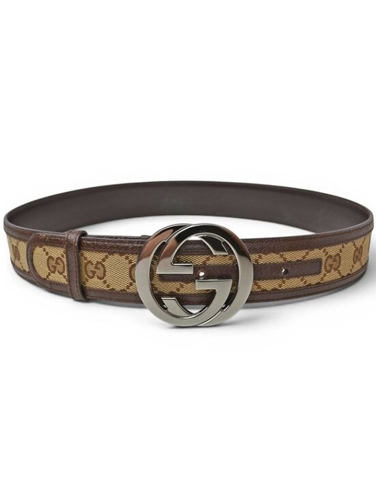Gucci Belt GG Buckle Brown Beige 85